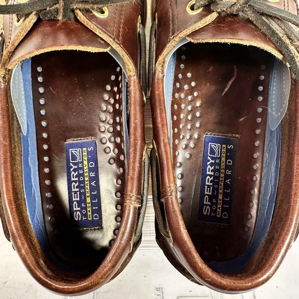 Sperry For Dillards Top Sider Leather Deck Shoes Mens 8W Preppy Academia Retro